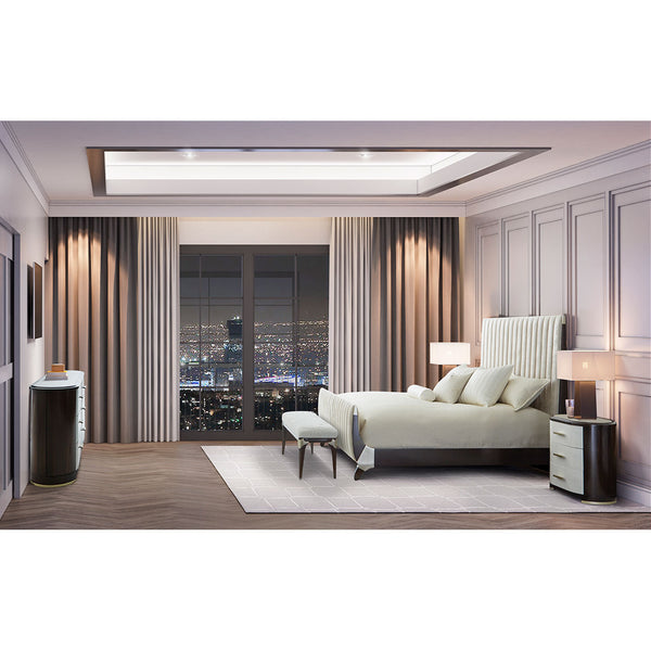 Paris Chic Espresso Cal King Tufted Sleigh Bed (4 Pc)