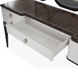 Paris Chic Espresso Vanity Desk With Mirror from Michael Amini - Luna Furniture