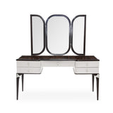 Paris Chic Espresso Vanity Desk With Mirror from Michael Amini - Luna Furniture