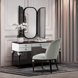 Paris Chic Espresso Vanity Desk With Mirror from Michael Amini - Luna Furniture