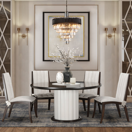 Paris Chic Espresso 60'' Round Dining Table from Michael Amini - Luna Furniture
