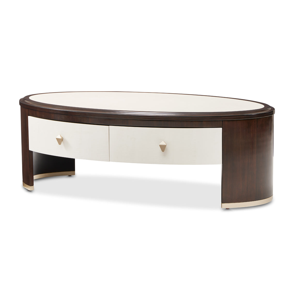 Paris Chic Espresso Oval Cocktail Table from Michael Amini - Luna Furniture