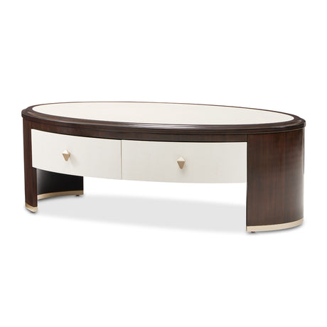 Paris Chic Espresso Oval Cocktail Table from Michael Amini - Luna Furniture