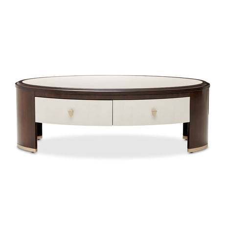 Paris Chic Espresso Oval Cocktail Table from Michael Amini - Luna Furniture