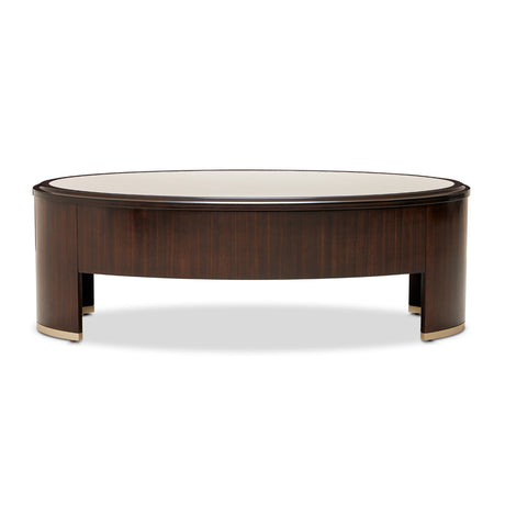 Paris Chic Espresso Oval Cocktail Table from Michael Amini - Luna Furniture