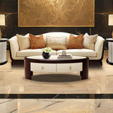Paris Chic Espresso Oval Cocktail Table from Michael Amini - Luna Furniture