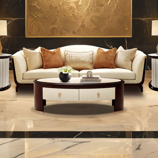 Paris Chic Espresso Oval Cocktail Table