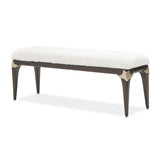Paris Chic Espresso Faux-fur Accent Bench from Michael Amini - Luna Furniture