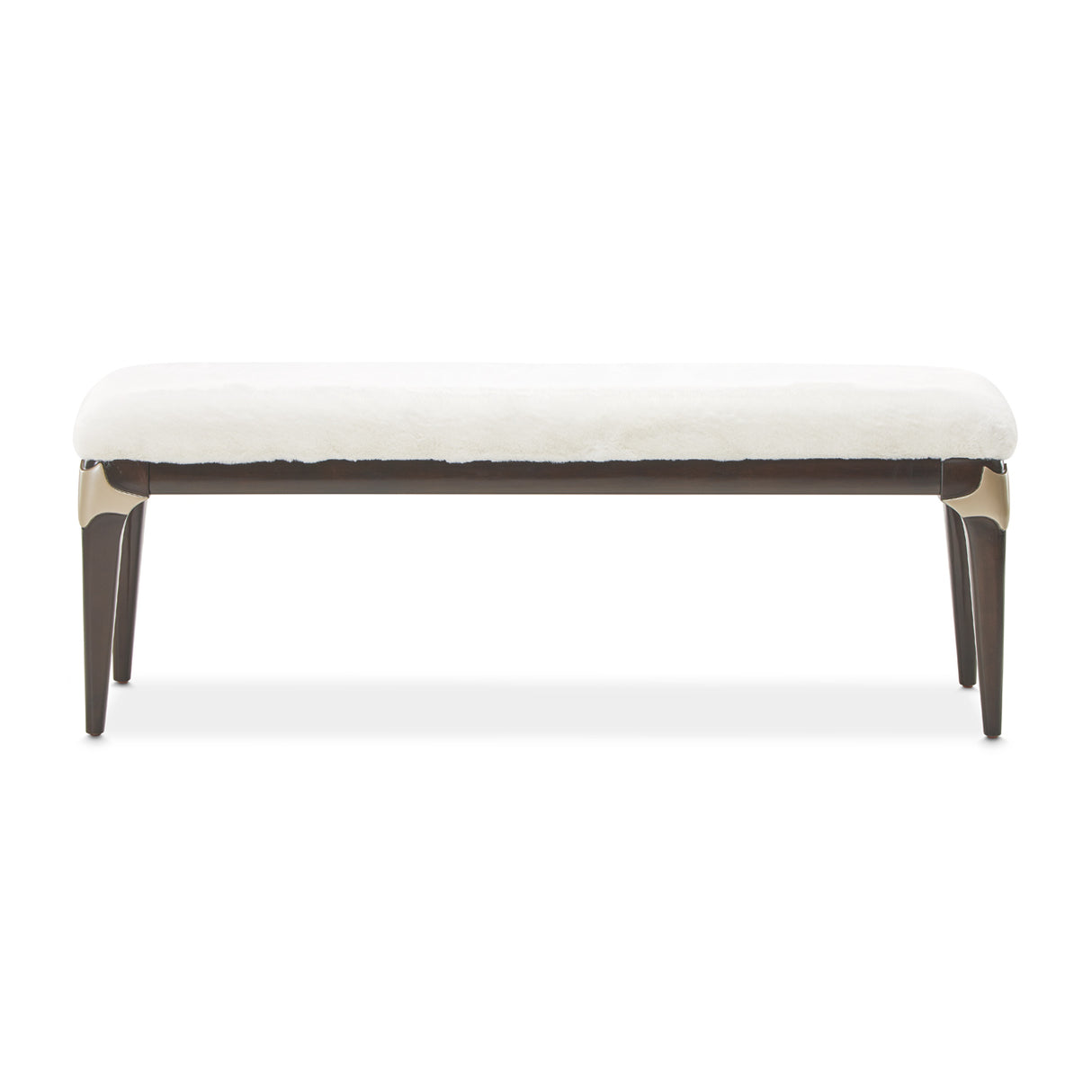 Paris Chic Espresso Faux-fur Accent Bench from Michael Amini - Luna Furniture