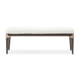 Paris Chic Espresso Faux-fur Accent Bench from Michael Amini - Luna Furniture