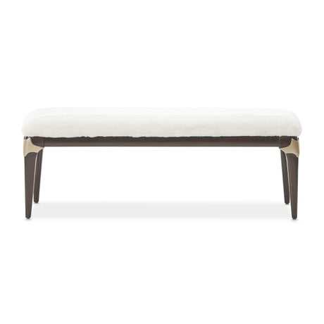 Paris Chic Espresso Faux-fur Accent Bench from Michael Amini - Luna Furniture