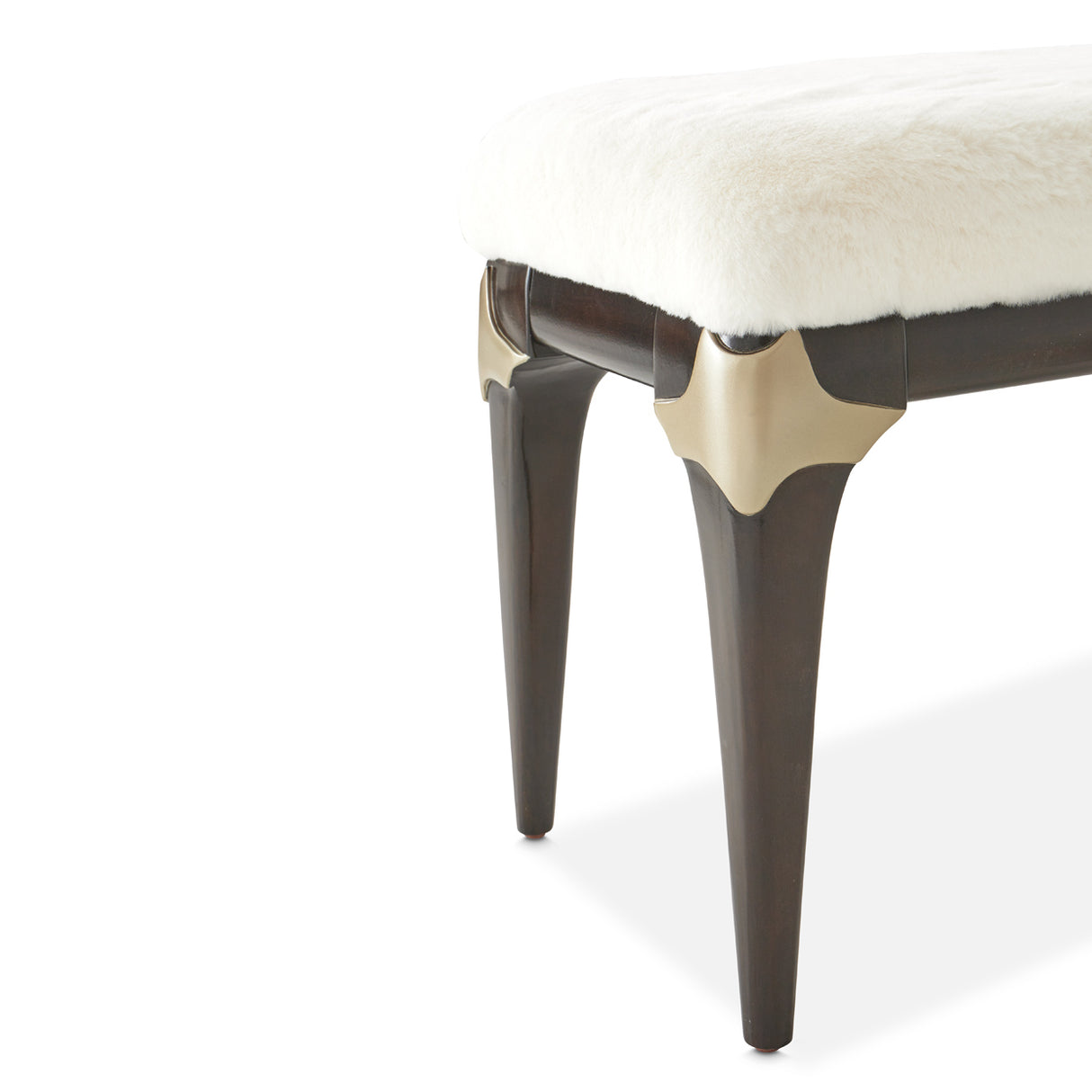 Paris Chic Espresso Faux-fur Accent Bench from Michael Amini - Luna Furniture