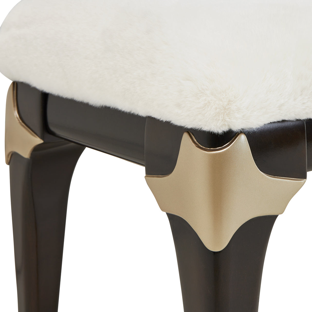 Paris Chic Espresso Faux-fur Accent Bench from Michael Amini - Luna Furniture