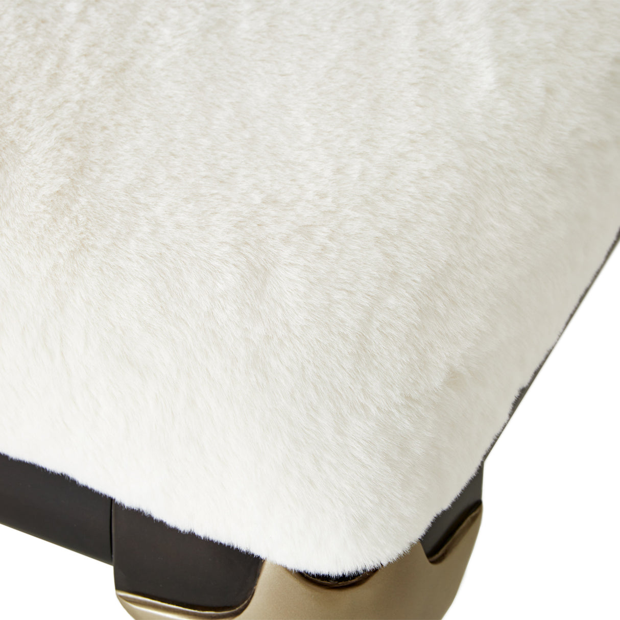 Paris Chic Espresso Faux-fur Accent Bench from Michael Amini - Luna Furniture