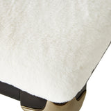 Paris Chic Espresso Faux-fur Accent Bench from Michael Amini - Luna Furniture