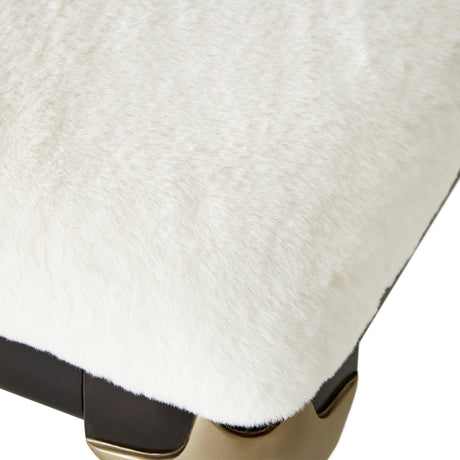 Paris Chic Espresso Faux-fur Accent Bench from Michael Amini - Luna Furniture