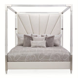 Penthouse-92 Ash Gray Eastern King Canopy Bed from Michael Amini - Luna Furniture