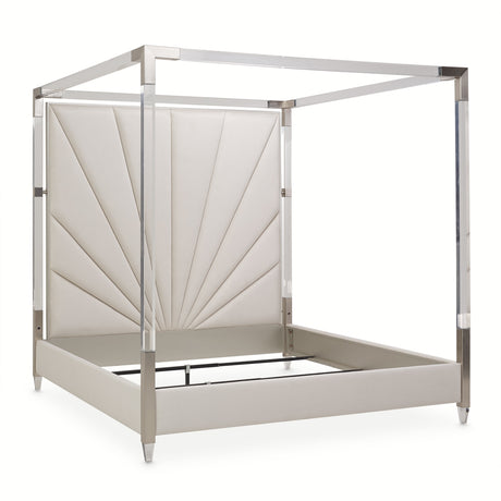 Penthouse-92 Ash Gray Eastern King Canopy Bed from Michael Amini - Luna Furniture