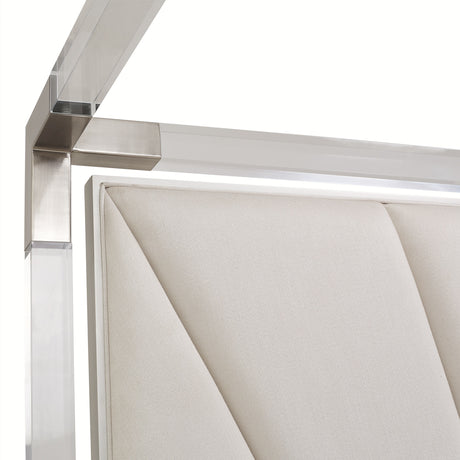 Penthouse-92 Ash Gray Eastern King Canopy Bed from Michael Amini - Luna Furniture