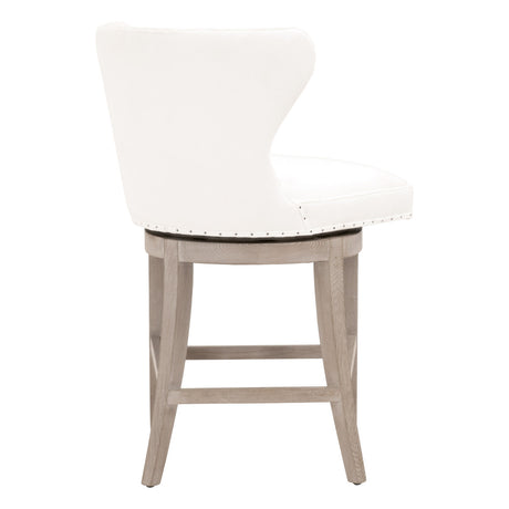 Milton Swivel Counter Stool in Livesmart Peyton-Pearl, Natural Gray Ash from Essentials For Living - Luna Furniture