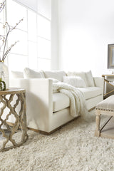 Siena 96" Plinth Base Sofa in Livesmart Machale-Ivory, Natural Gray Oak from Essentials For Living - Luna Furniture