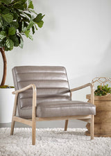 Tahoe Club Chair in Contract Ore Gray Synthetic, Natural Gray Oak from Essentials For Living - Luna Furniture