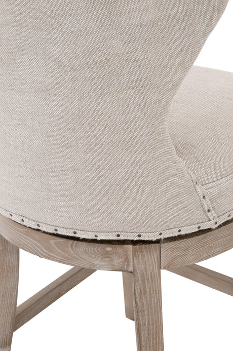 Milton Swivel Counter Stool in Performance Bisque French Linen, Natural Gray Ash from Essentials For Living - Luna Furniture