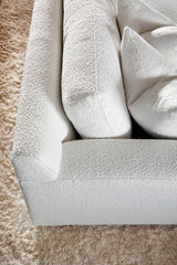 Dean 92" California Casual Sofa in Livesmart Boucle-Snow, Natural Gray Oak from Essentials For Living - Luna Furniture