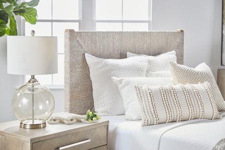 Malay Standard King Bed in White Wash Abaca Rope, Natural Gray Mahogany from Essentials For Living - Luna Furniture