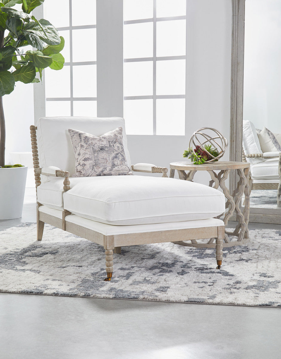 Rouleau Chaise Lounge in Livesmart Peyton-Pearl, Natural Gray Oak from Essentials For Living - Luna Furniture