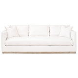 Siena 96" Plinth Base Sofa in Livesmart Machale-Ivory, Natural Gray Oak from Essentials For Living - Luna Furniture
