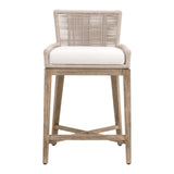 Overlay Counter Stool in Oyster Twist Rope, Livesmart Peyton-Pearl, Natural Gray Mahogany from Essentials For Living - Luna Furniture