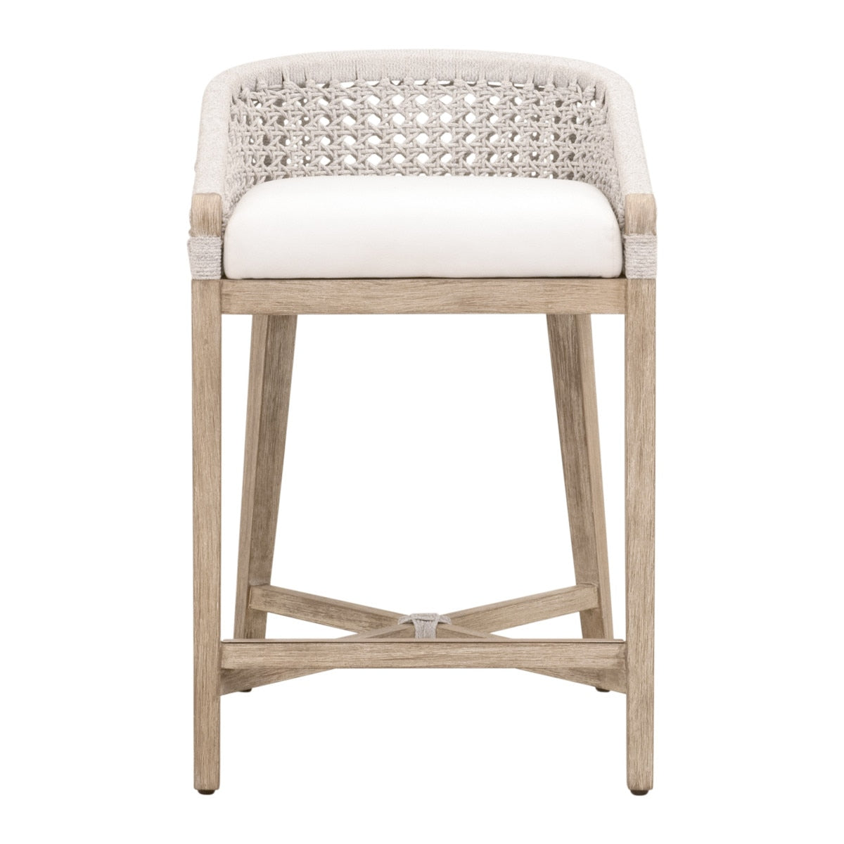 Montecito Counter Stool in White Speckle Round Rope, Livesmart Peyton-Pearl, Natural Gray Mahogany from Essentials For Living - Luna Furniture