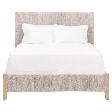 Malay Standard King Bed in White Wash Abaca Rope, Natural Gray Mahogany from Essentials For Living - Luna Furniture