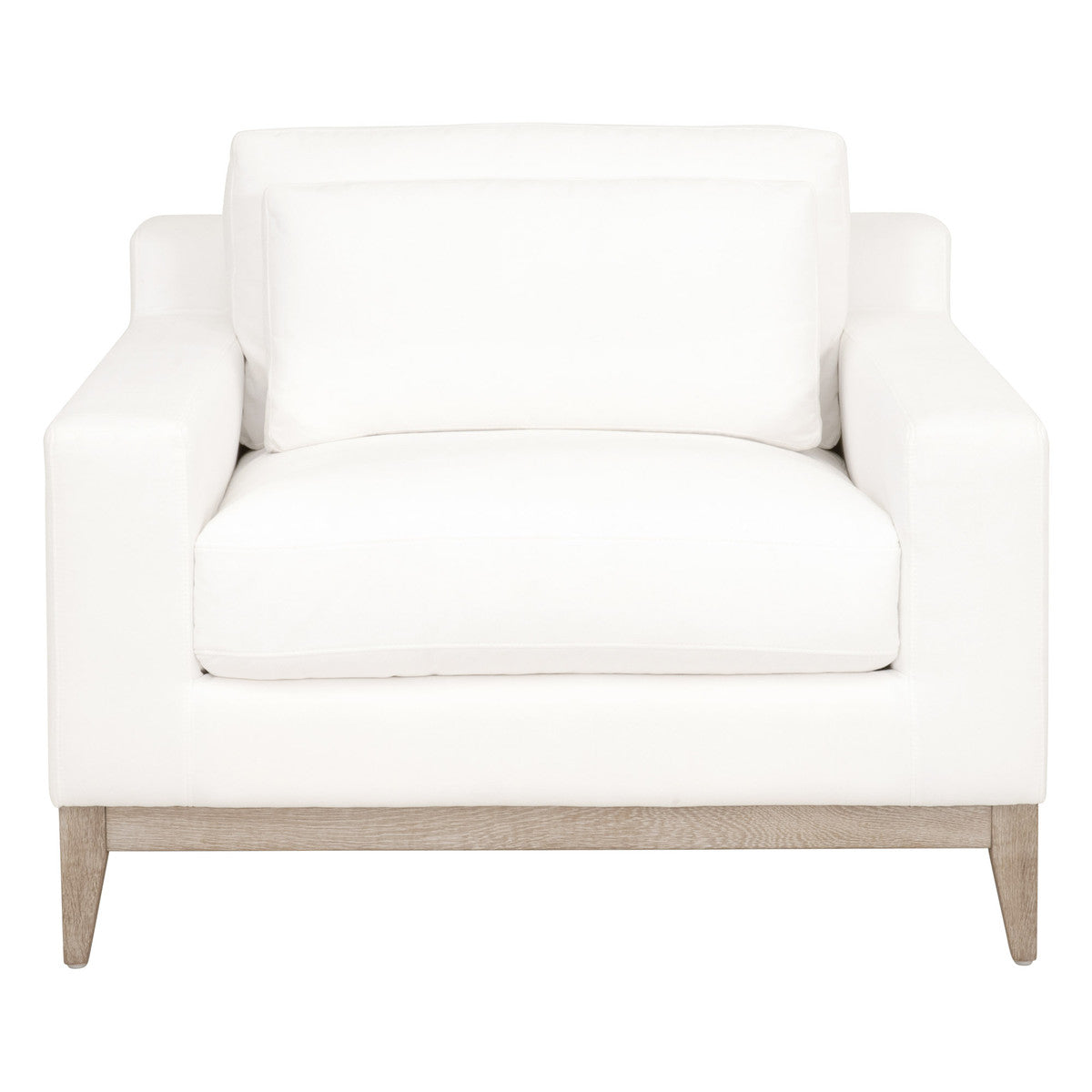 Vienna Track Arm Sofa Chair in Livesmart Peyton-Pearl, Natural Gray Oak from Essentials For Living - Luna Furniture