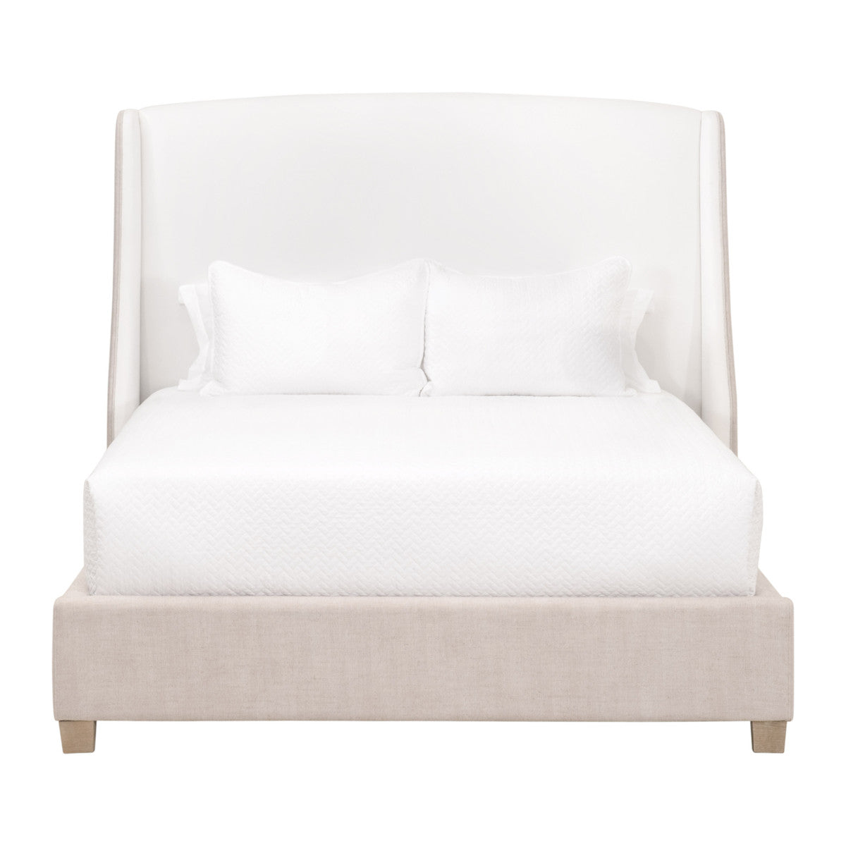 Sloan Standard King Bed in Livesmart Peyton-Pearl, Bisque, Natural Gray Oak from Essentials For Living - Luna Furniture