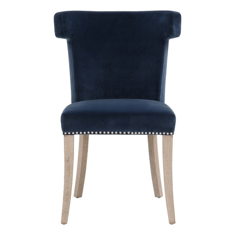 Celina Dining Chair in Denim Velvet, Natural Gray Oak from Essentials For Living - Luna Furniture
