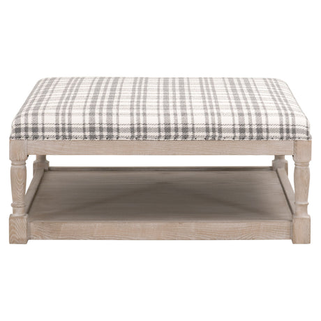 Townsend Upholstered Coffee Table in Performance Tartan Charcoal, Natural Gray Ash - 6429UP.TCH-BT/NG