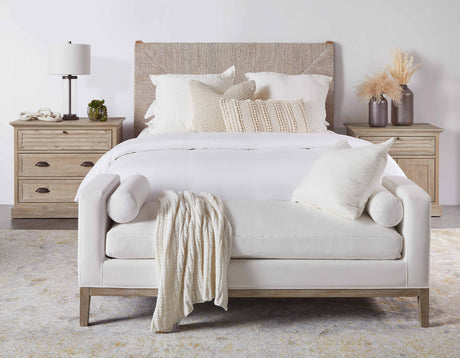 Malay Standard King Bed in White Wash Abaca Rope, Natural Gray Mahogany from Essentials For Living - Luna Furniture