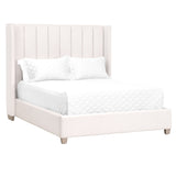 Chandler Standard King Bed in Cream Velvet, Natural Gray Oak from Essentials For Living - Luna Furniture