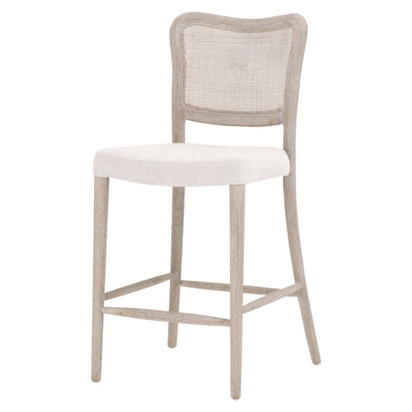 Cela Counter Stool in Bisque, Natural Gray Oak, Natural Gray Cane from Essentials For Living - Luna Furniture