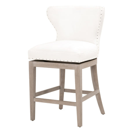 Milton Swivel Counter Stool in Livesmart Peyton-Pearl, Natural Gray Ash from Essentials For Living - Luna Furniture