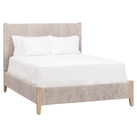 Malay Standard King Bed in White Wash Abaca Rope, Natural Gray Mahogany from Essentials For Living - Luna Furniture