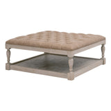 Townsend Tufted Upholstered Coffee Table in Ivanhoe-Toast, Natural Gray Ash from Essentials For Living - Luna Furniture