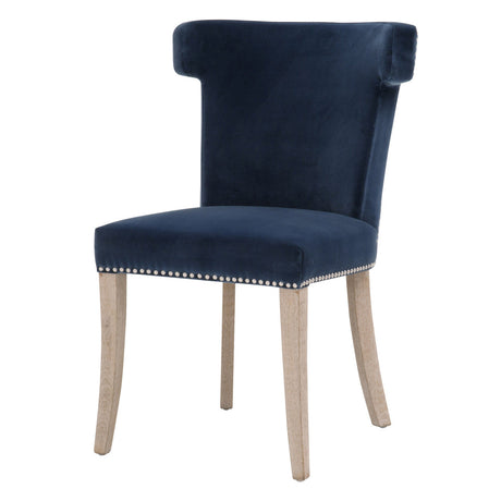 Celina Dining Chair in Denim Velvet, Natural Gray Oak from Essentials For Living - Luna Furniture