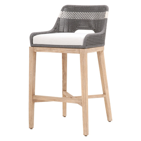 Tapestry Barstool in Dove Flat Rope, White Speckle Stripe, Performance White Speckle, Natural Gray Mahogany from Essentials For Living - Luna Furniture