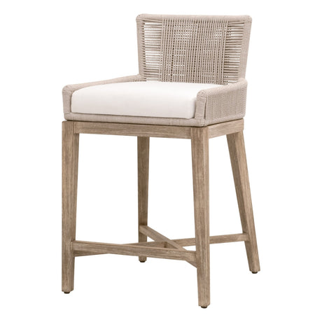 Overlay Counter Stool in Oyster Twist Rope, Livesmart Peyton-Pearl, Natural Gray Mahogany from Essentials For Living - Luna Furniture