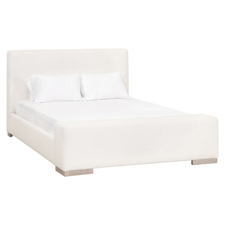 Warren Standard King Bed in Livesmart Boucle-Snow, Natural Gray Oak from Essentials For Living - Luna Furniture