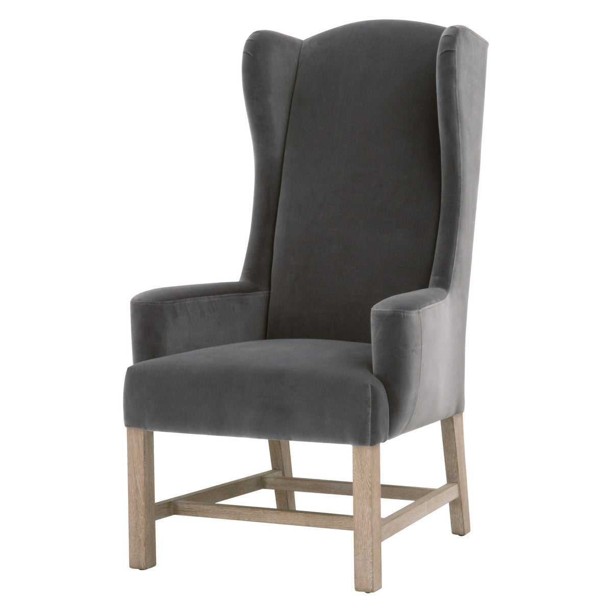 Bennett Arm Chair in Dark Dove Velvet, Natural Gray Oak from Essentials For Living - Luna Furniture