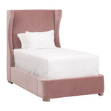 Balboa Twin Bed in Petal Velvet, Natural Gray Oak from Essentials For Living - Luna Furniture